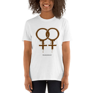 Chocolate Drip Lesbian Logo Short-Sleeve Unisex T-Shirt (Signature Collection)