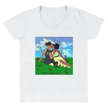 Load image into Gallery viewer, Black Lesbian Love Portrait Tee V Neck (Signature Collection)