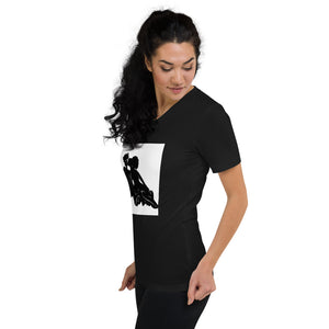 BLL BLACK OUT Portrait Unisex Short Sleeve V-Neck T-Shirt (SPECIAL EDITION)